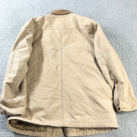 LL Bean Jacket Mens Large Tan Barn Chore Utility‎ Quilted Field Coat Thinsulate - Picture 11 of 12